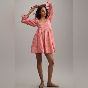 Pilcro Long-Sleeve Babydoll Mini Dress